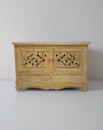 Belang White Wash Carved Teak Vanity - 120cm Length