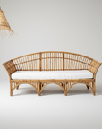 Caramel Bangalow Split Cane 3 Seater Lounge