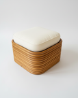 Caramel Midcentury Rattan Foot Stool | Made To Order