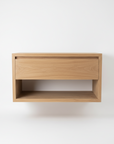 Wall Hung Teak Drawer Shelf Vanity - 90cm Length