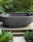Oval Full Polished Natural Stone Bath | Made to Order
