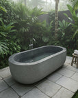 Oval Hammered Natural Stone Bath | Made To Order