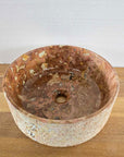 Hammered red marble stone basin – round – Paradise Living Co.