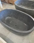Freestanding Oval Terrazzo Stone Bath 1500mm – Dark Grey | Handmade