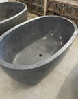 Freestanding Oval Terrazzo Stone Bath 1500mm – Dark Grey | Handmade