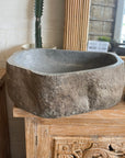 River stone basin – 45 x 38.5 x 16cm – Paradise Living Co.