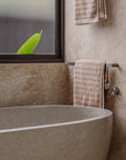 Freestanding Oval Terrazzo Stone Bath 1500mm – Light Grey | Handmade