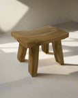 Mini Curved Teak Stool 26cm