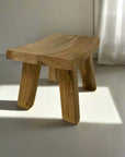 Mini Curved Teak Stool 26cm