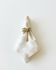 Palm Brass Napkin Ring Holder - Set of 4