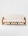Natural Pretzel Rattan 3 Seater Lounge - Cream Cushion | Made To Order