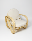 Natural Pretzel Rattan Arm Chair - Cream Cushion | Made To Order