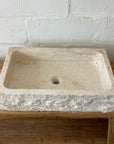 Marble stone basin – rectangle – 60 x 36 x 15.5cm – Paradise Living Co.