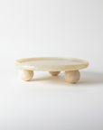 Onyx Stone Round Footed Platter