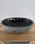 Burn andesite stone basin – oval – Paradise Living Co.