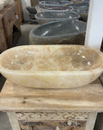 Polished onyx stone basin – oval – 64 x 32cm – Paradise Living Co.