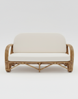 Caramel Pretzel Rattan 2 Seater Lounge - Cream Cushion | Made To Order