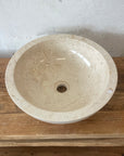 Beige marble stone basin – round – Paradise Living Co.