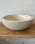Beige marble stone basin – round – Paradise Living Co.