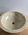 Beige marble stone basin – round – Paradise Living Co.
