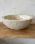 Beige marble stone basin – round – Paradise Living Co.