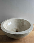 Beige marble stone basin – round – Paradise Living Co.