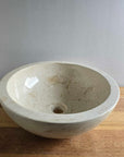 Beige marble stone basin – round – Paradise Living Co.