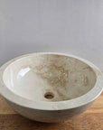 Beige marble stone basin – round – Paradise Living Co.
