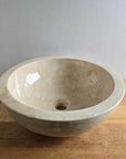 Beige marble stone basin – round – Paradise Living Co.