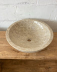 Beige marble stone basin – round – 50cm diameter – Paradise Living Co.