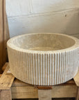 Ribbed marble stone basin – round – Paradise Living Co.