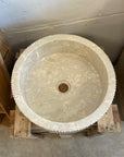 Ribbed marble stone basin – round – Paradise Living Co.