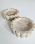 Round Scallop Marble Stone Dish 15cm Dia