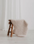 Oatmeal Shorn Curly Wool Sheepskin Single Rug 90cm