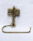 Tropical Palm Brass Toilet Roll Holder