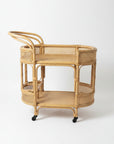 Willow Curved Rattan Bar Cart
