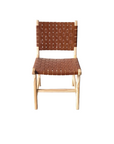 Woven Leather + Teak Dining Chair