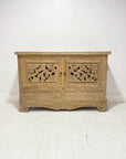 Belang White Wash Carved Teak Vanity - 120cm Length