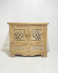 Belang White Wash Carved Teak Vanity - 90cm Length