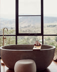 Freestanding Oval Terrazzo Stone Bath 1500mm – Light Grey | Handmade