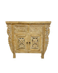 Indah White Wash Carved Teak Vanity - 90cm Length