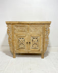 Indah White Wash Carved Teak Vanity - 90cm Length