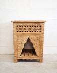 Kalak White Wash Carved Teak Vanity - 60cm Length | Made To Order