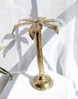 Large Palm Tree Brass Candleholder