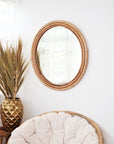 Large Round Rattan Mirror 80cm Dia | Made To Order