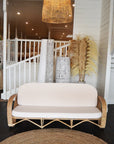 Natural Pretzel Rattan 3 Seater Lounge - Cream Cushion | Made To Order