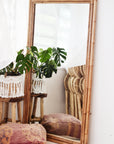 Rectangular Rattan Full Length Mirror 100x180cm