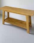 Rustic Teak Shelf Console Table - 140cm Length