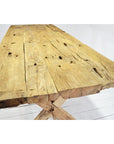 Rustic Teak Timber Cross Leg Dining Table 2m x 1m | Made To Order