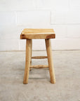 Square Cabana Rustic Teak Stool 45cm | Made To Order